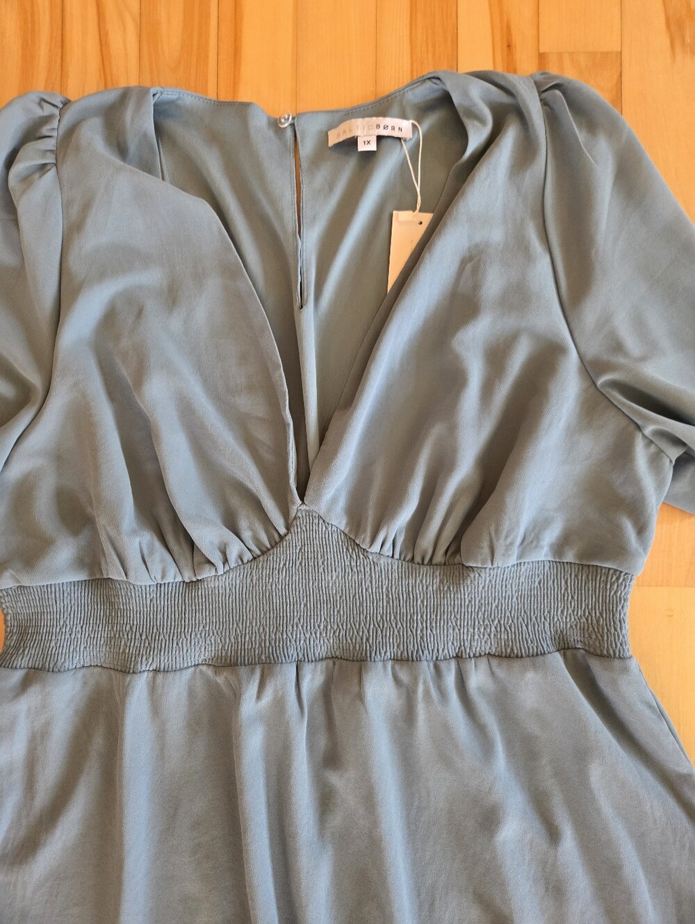 Baltic Born Lagoon Blue V-Neck Sarah Midi Dress Size 1X NWT - Picture 6 of 6